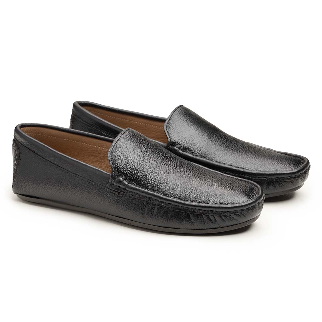 Milled leather loafers